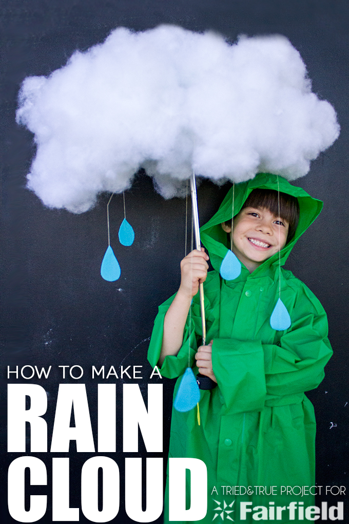 Looking for a quick and easy Halloween costume? Make a Rain Cloud to wear with jacket and some galoshes for Halloween!