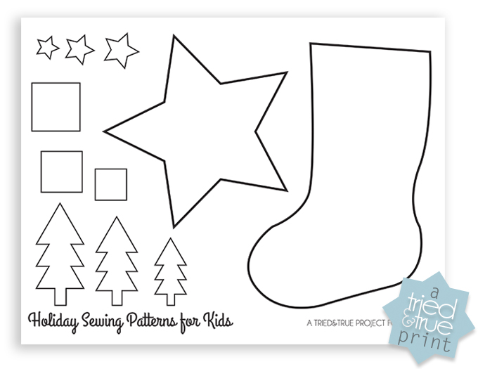 Beginner Sewing Pattern - Christmas Stocking - Free Printable Pattern
